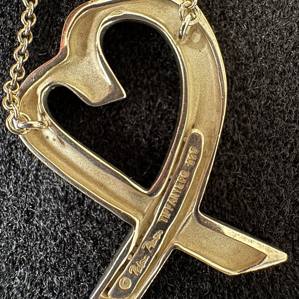 Tiffany & Co. Silver Paloma Picasso Loving Heart Pendant Necklace -LARGE - Picture 5 of 8